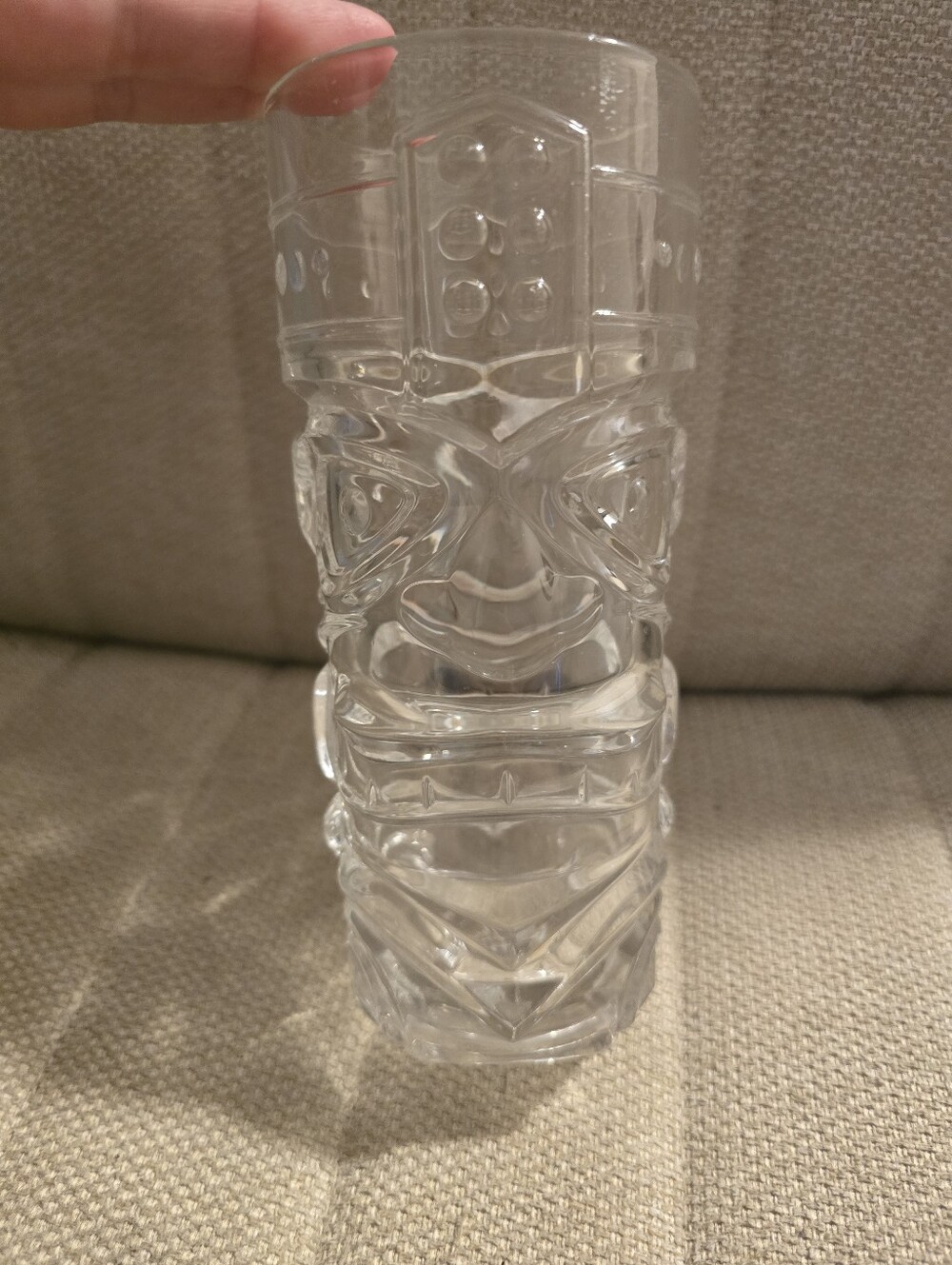FORUM GLASS TIKI MUG 6.5"T EXCELLENT CONDITION!